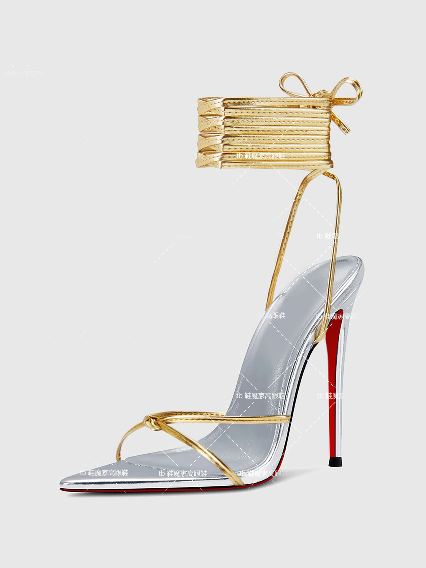 New 12cm Pointed Thin Cross St - Casual Sandal Leather recension och pris