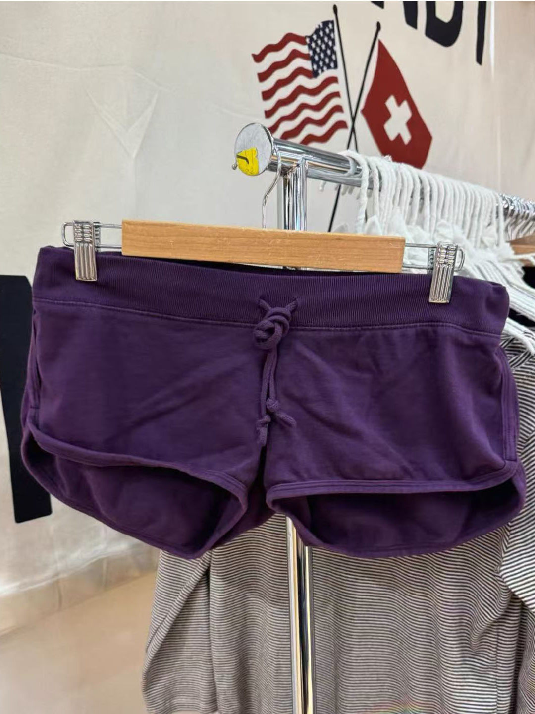 Purple Cotton Short Pant Women - Short Linen Drawstring recension och pris