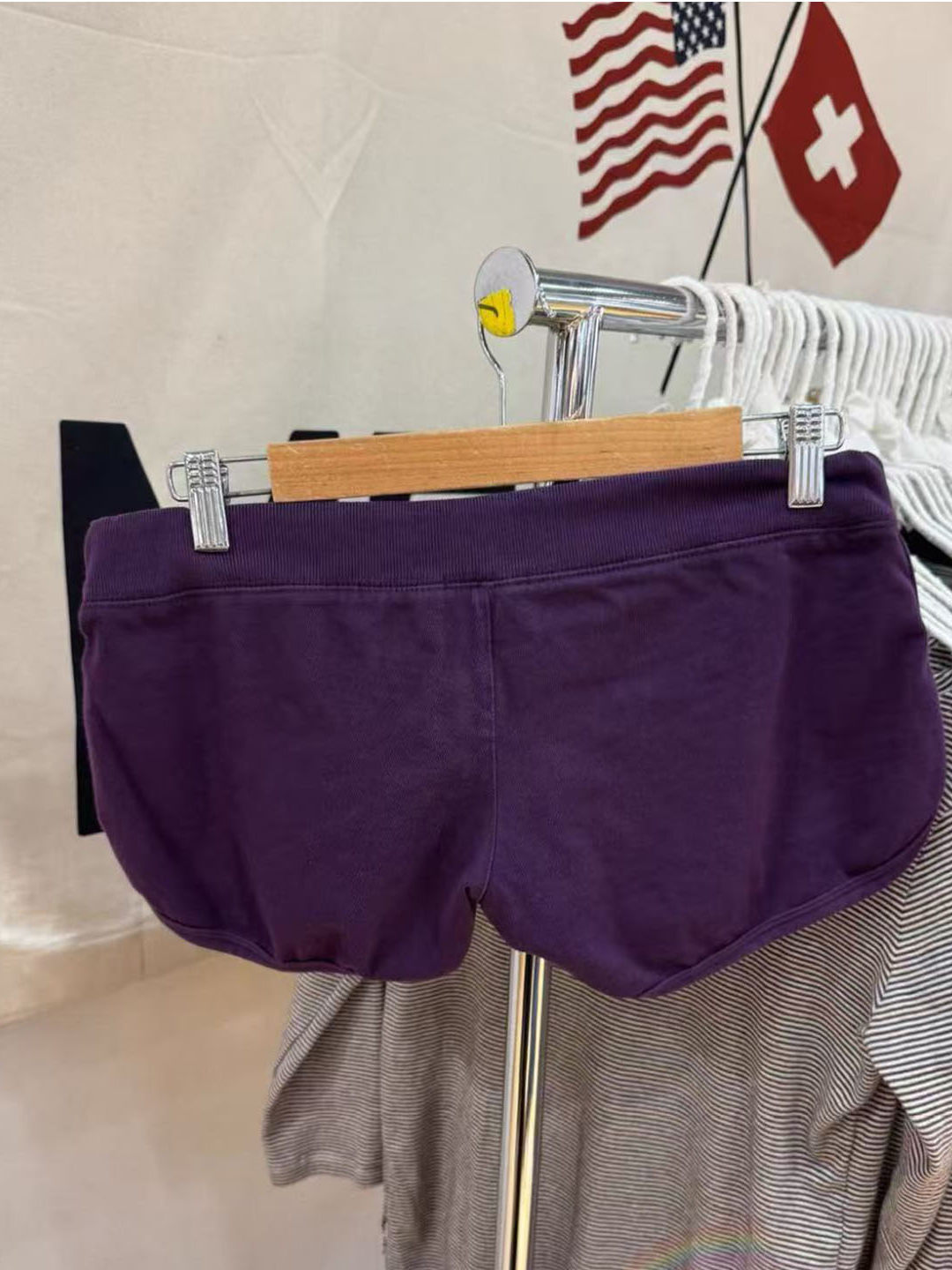Purple Cotton Short Pant Women - Short Linen Drawstring recension och pris