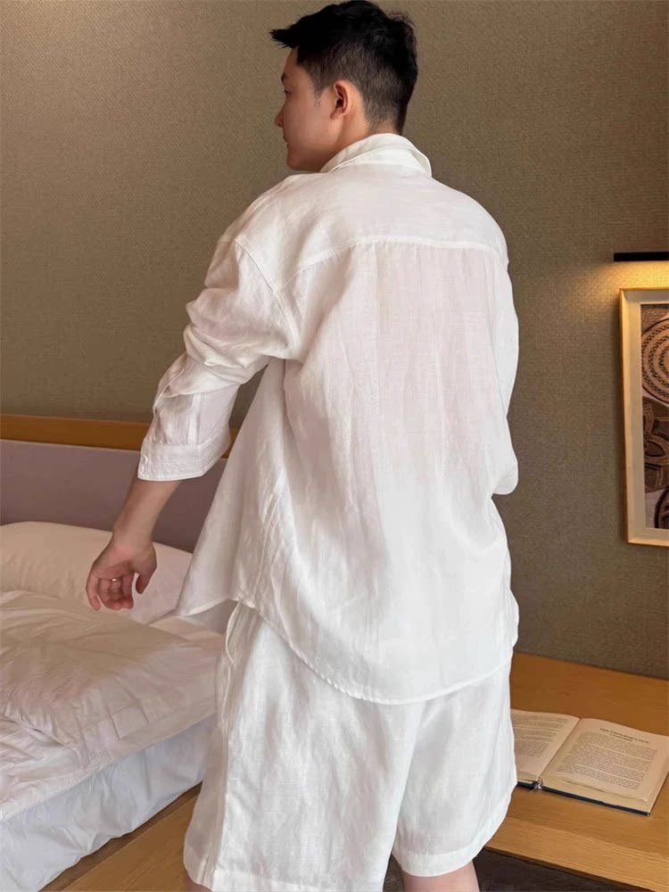 Summer Fashionable Linen Set M - Linen Shirt Breathable recension och pris