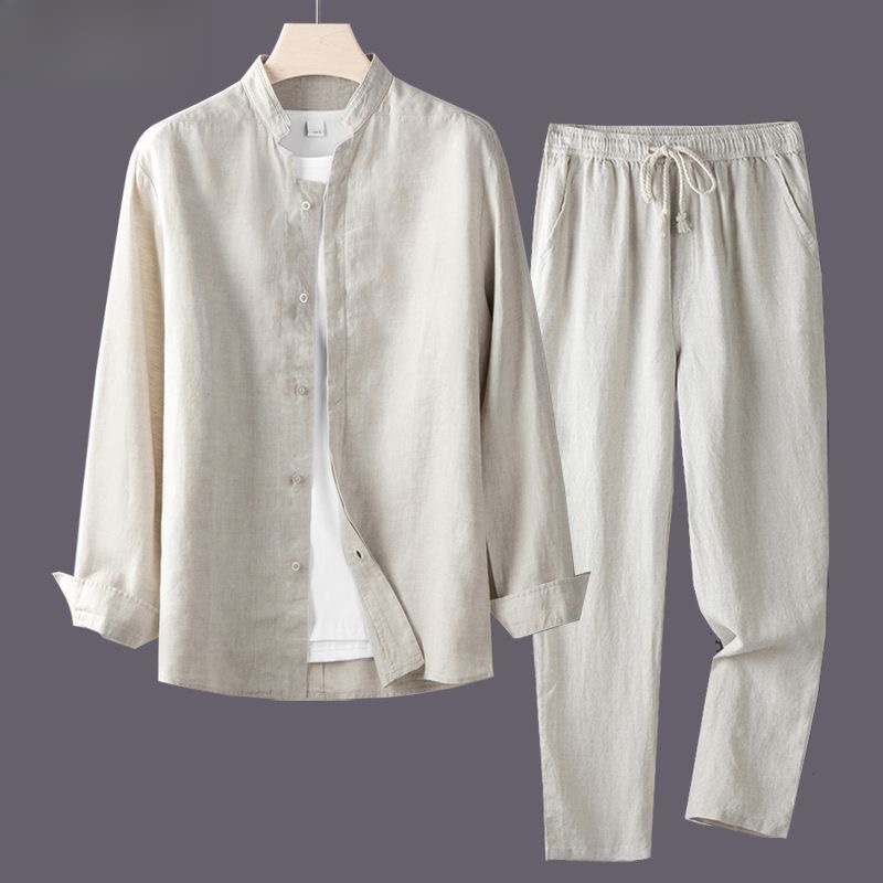 White Long Sleeve Shirt And Lo - Linen Shirt Breathable recension och pris