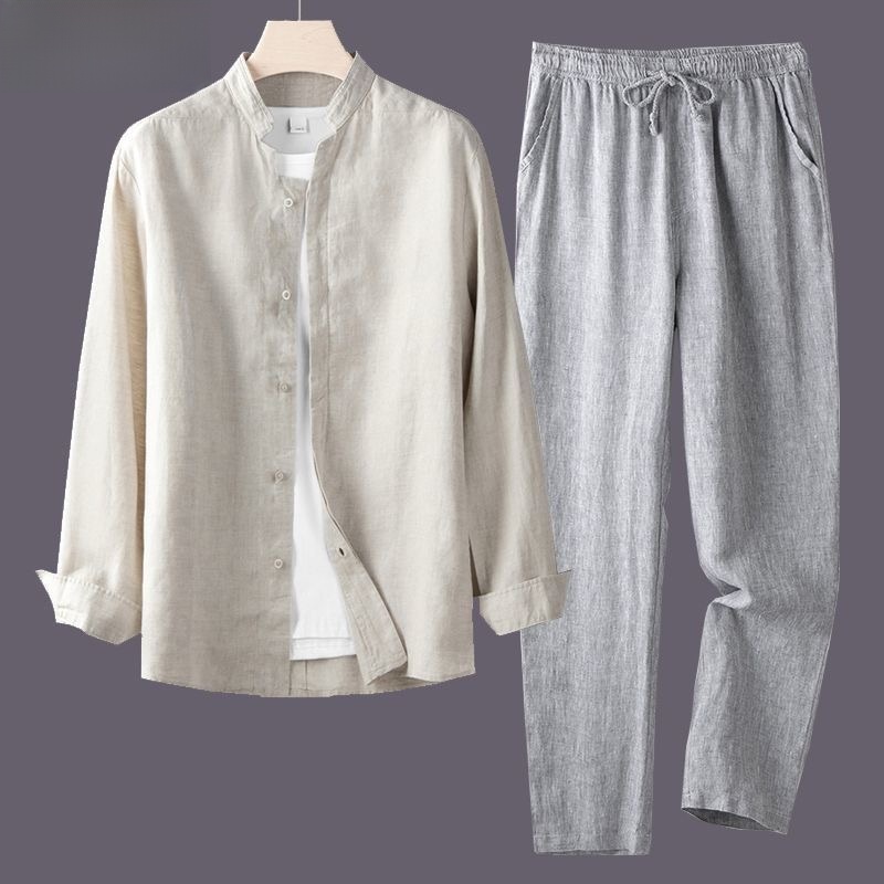 White Long Sleeve Shirt And Lo - Linen Shirt Breathable recension och pris