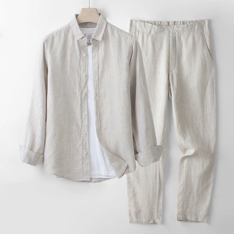 Beach Vacation Style Cotton Li - Linen Shirt Breathable recension och pris