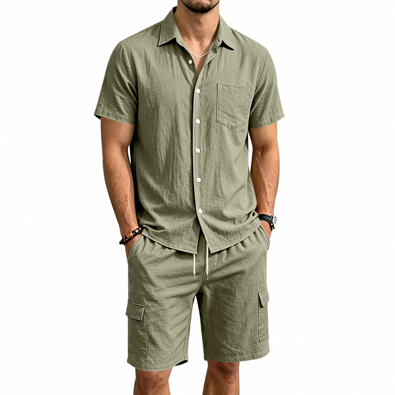 Men Summer American Linen Two  - Short Linen Drawstring recension och pris
